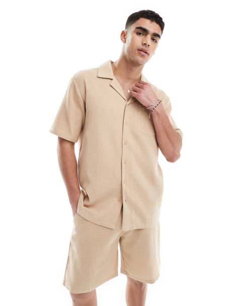 Sol Beach - Camicia da spiaggia beige a nido d'ape - view 1