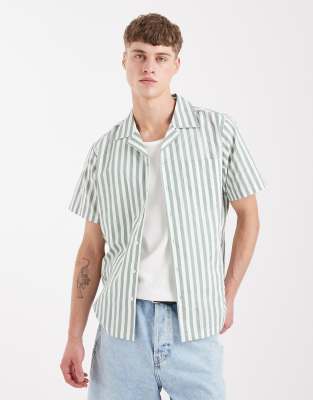 Sol Beach - Chemise de plage à rayures - Olive-Vert