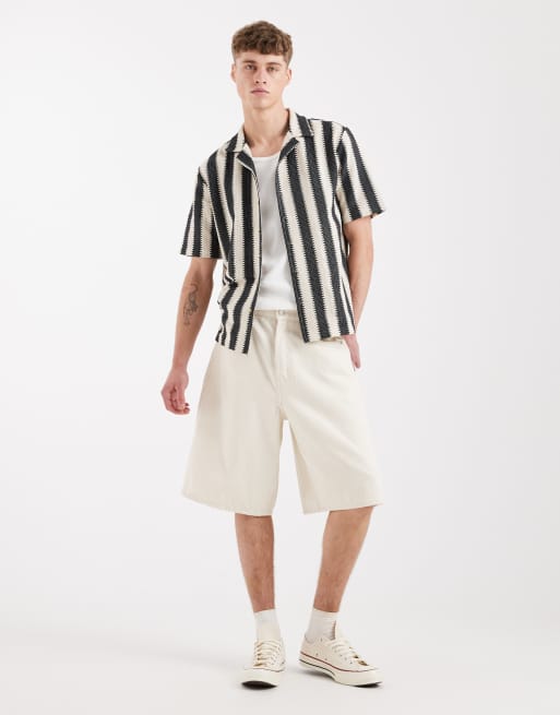 Sol Beach crochet beach shirt in black and cream stripe, 2 of 5