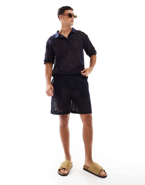 Sol Beach knit beach co-ord in navy - view 1
