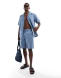 [Sol Beach] Sol Beach linen beach shorts in slate grey XL Grey