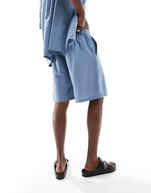 Sol Beach linen blend beach shorts in slate gray