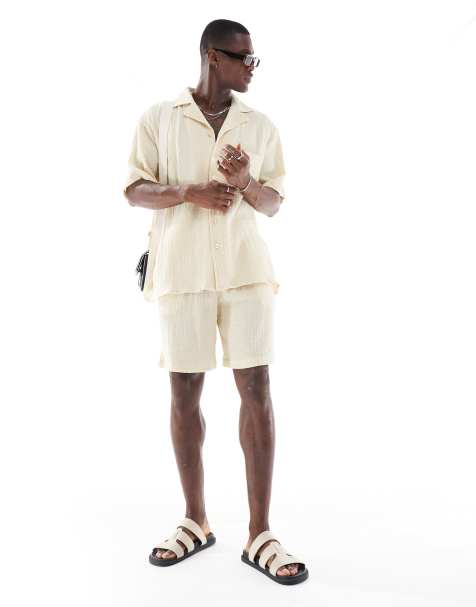 Sol Beach soft touch beach shorts in cream