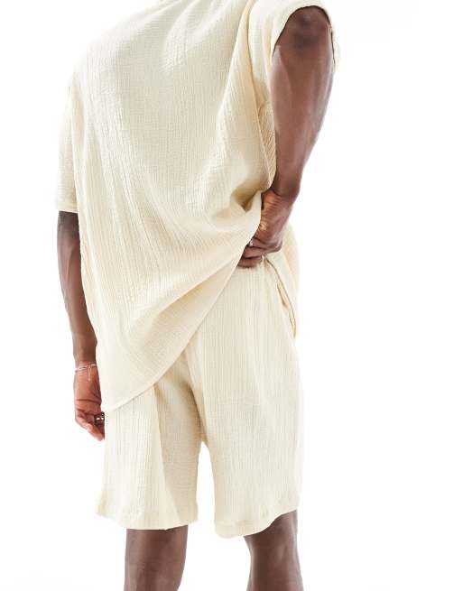 Sol Beach soft touch beach shorts in cream, 2 of 5