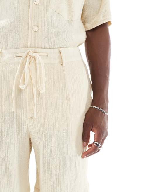 Sol Beach soft touch beach shorts in cream, 3 of 5