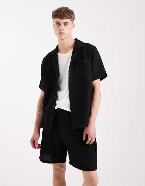 Sol Beach - Sorte strandshorts med vaffeltekstur - view 1