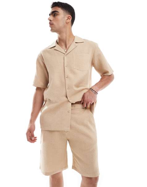 Sol Beach – Strand-Shorts in Beige mit Waffelstruktur - view 1