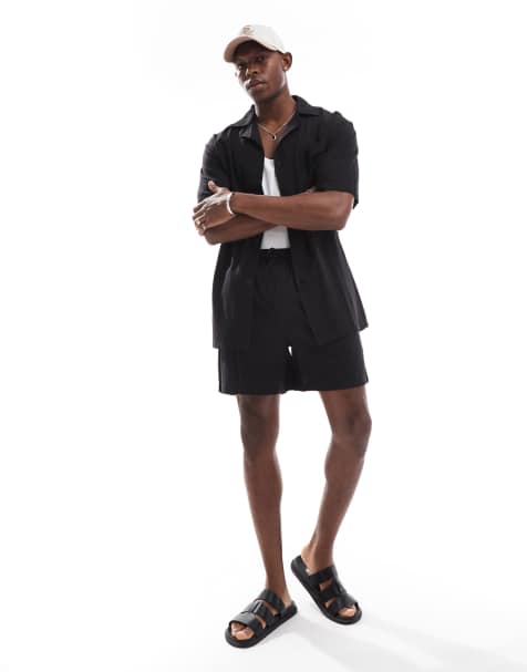 Sol Beach textured beach co-ord in black - view 1