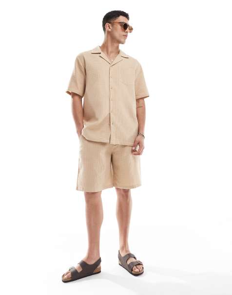 Sol Beach waffle beach co-ord in beige - view 1