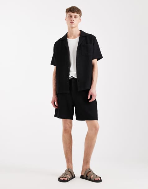 Sol Beach waffle knit beach set in black - view 1