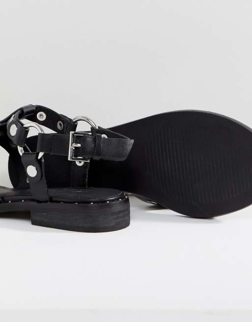 Sol Sana Gunther Black Studded Sandals ASOS