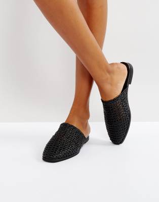 woven mule flats
