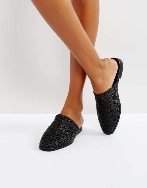 Flat woven online mules