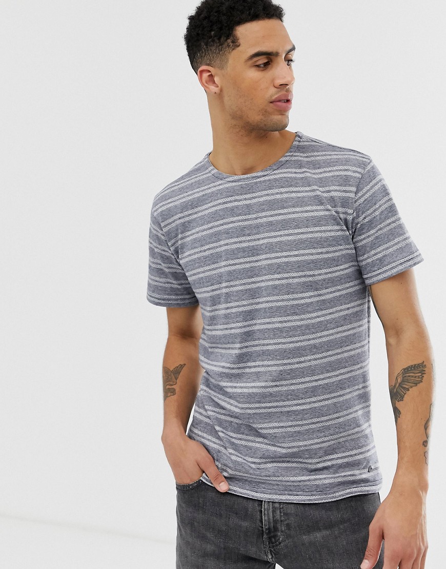 Solid - T-shirt con righe geometriche-Navy