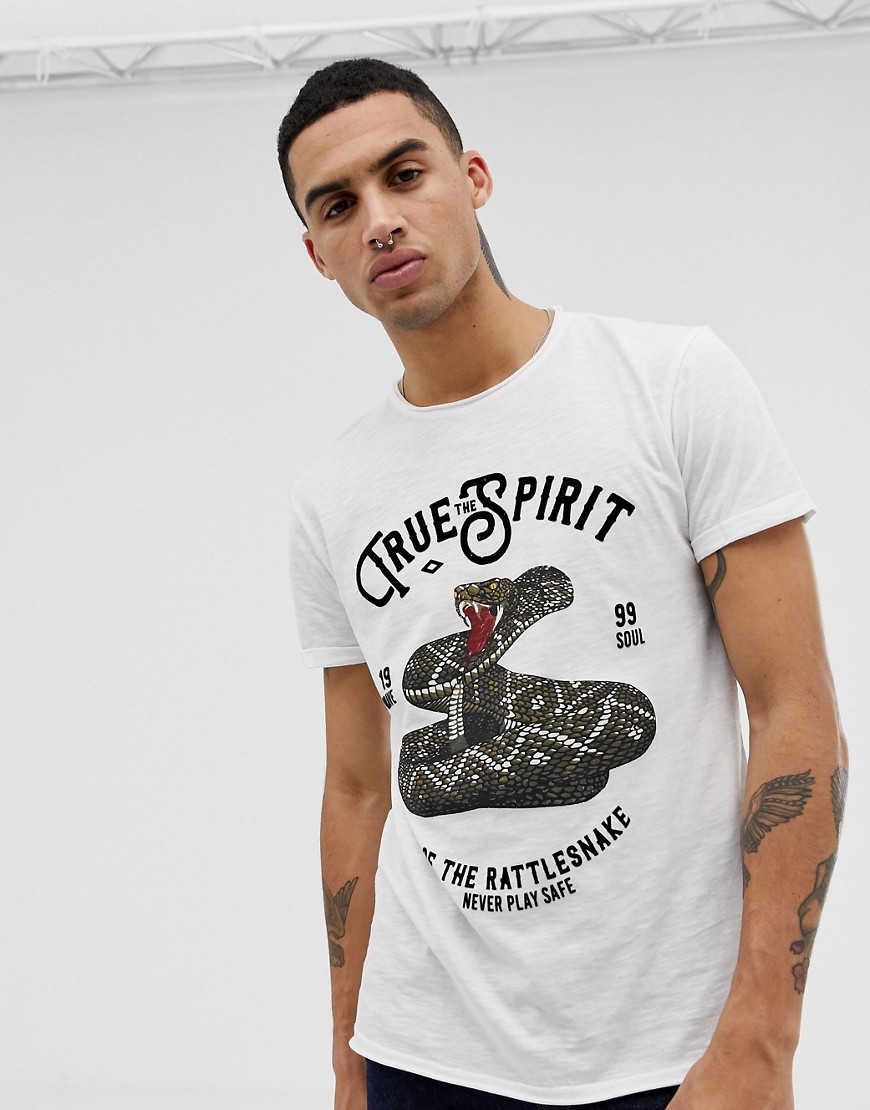 Solid viper print t-shirt in white