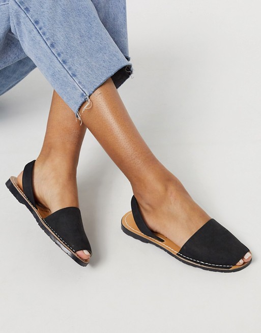 Solillas black leather Menorcan sandals
