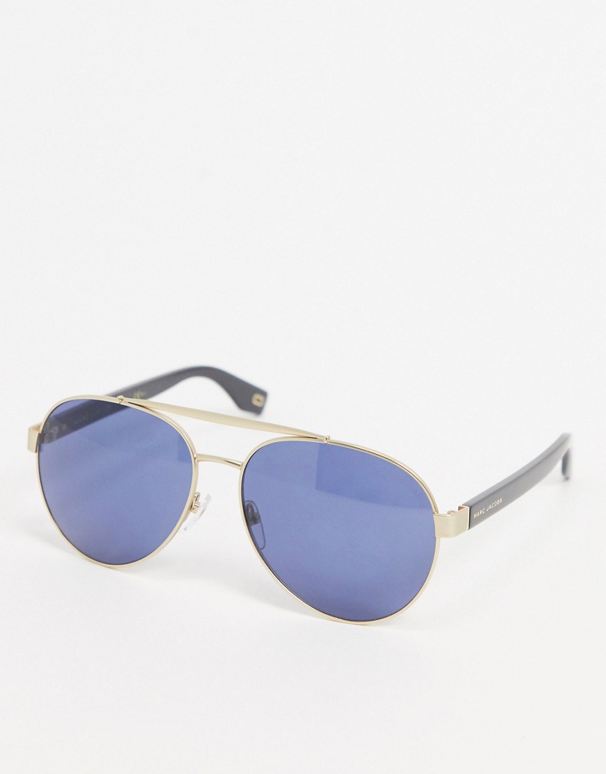 фото Солнцезащитные очки-авиаторы с синими стеклами mark jacobs-золотистый marc jacobs