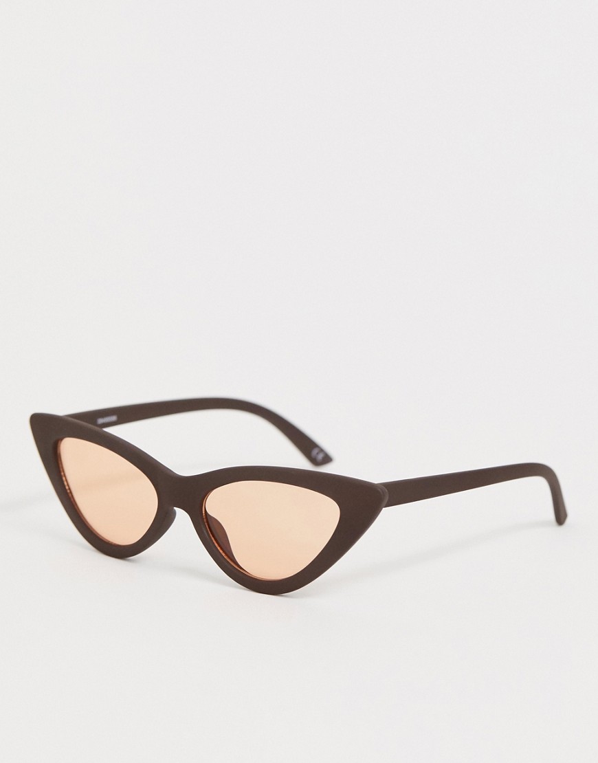 фото Солнцезащитные очки \"кошачий глаз\" с оранжевыми стеклами asos design-коричневый