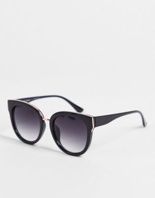 фото Солнцезащитные очки «кошачий глаз» в стиле oversized aj morgan penelope-черный