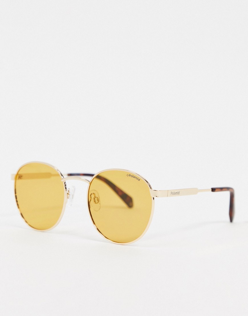 фото Солнцезащитные очки с круглыми стеклами polaroid-оранжевый