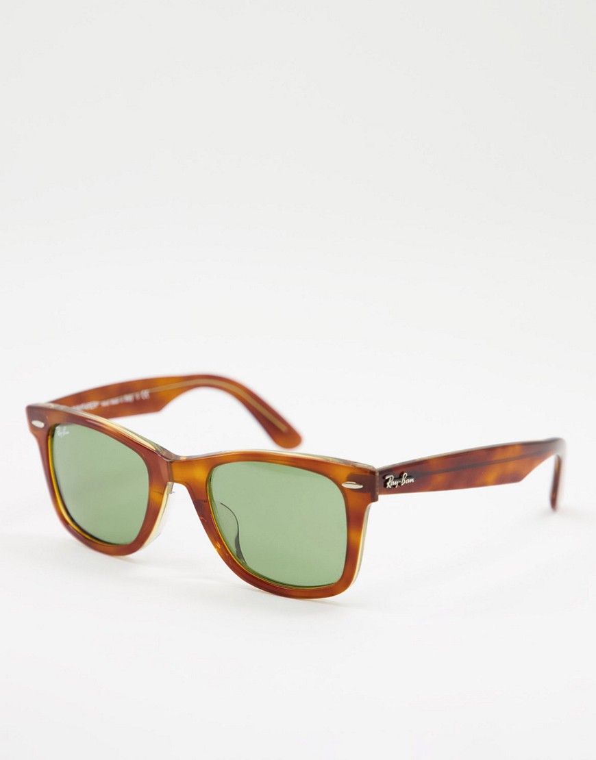 фото Солнцезащитные очки с квадратными линзами в черепаховой оправе ray ban-коричневый цвет ray-ban