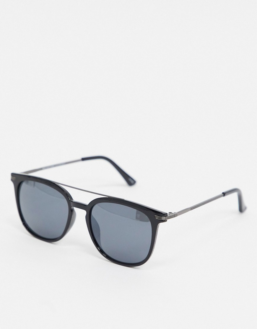 фото Солнцезащитные очки с планкой в стиле ретро selected homme-черный