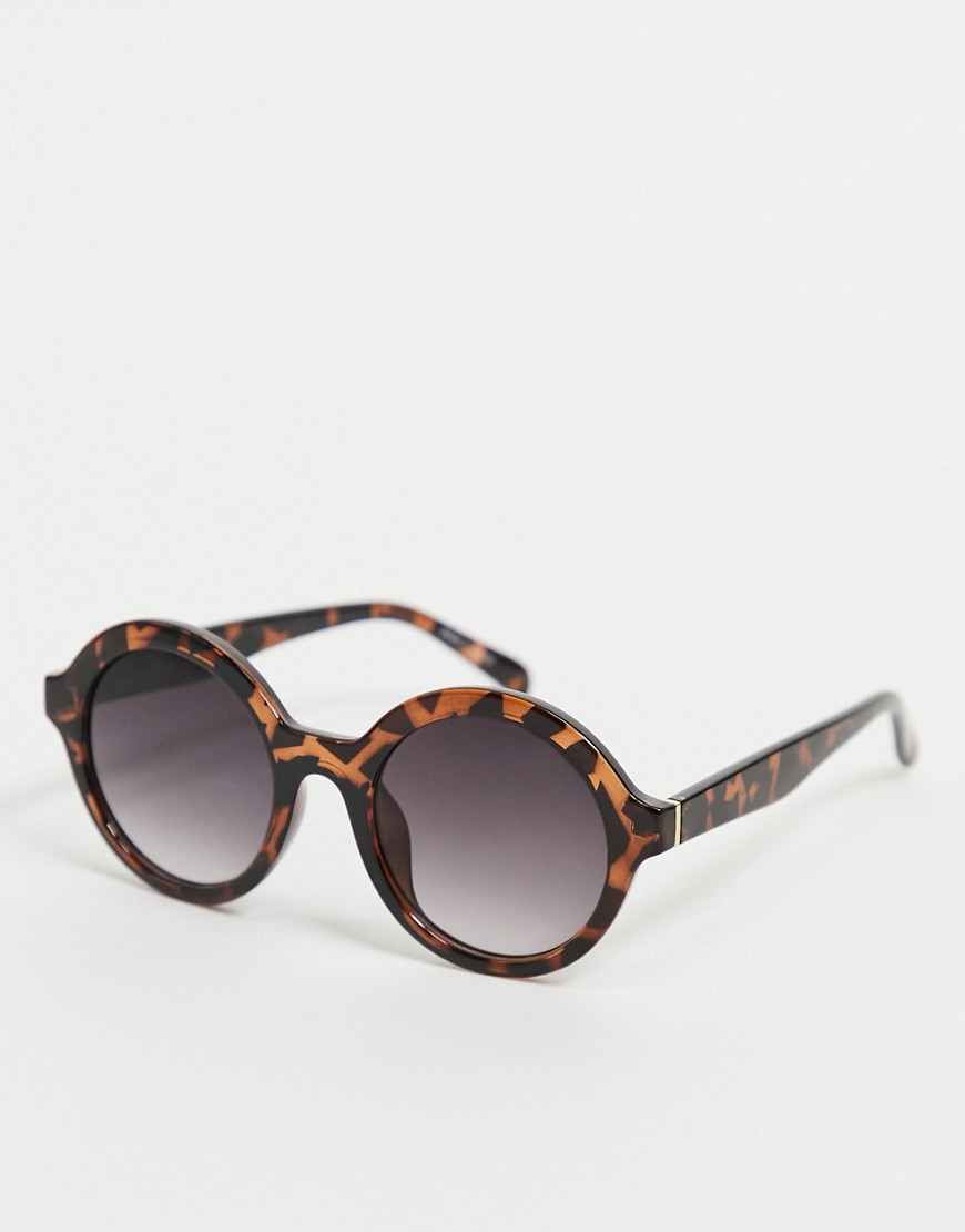 фото Солнцезащитные очки в круглой черепаховой оправе vero moda-коричневый цвет