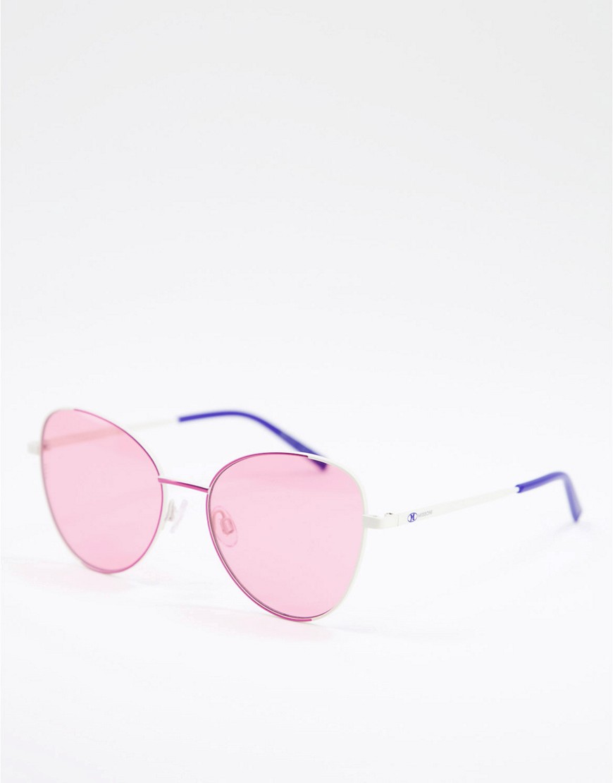 Солнцезащитные очки в круглой оправе розового и фиолетового цвета с тонким ободком M Missoni-Розовый цвет