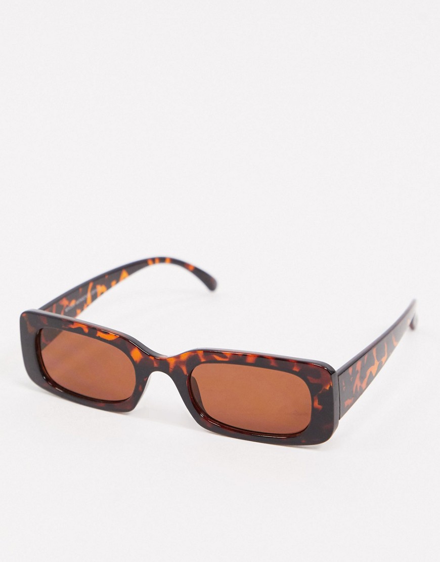 фото Солнцезащитные очки в прямоугольной черепаховой оправе new look-коричневый