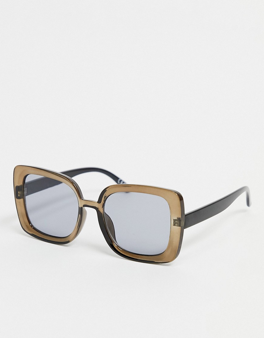 фото Солнцезащитные очки в стиле 70-х в квадратной оправе и с дымчатыми линзами asos design-серый
