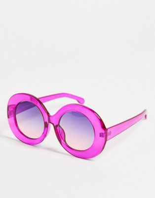 фото Солнцезащитные очки в стиле oversized с круглыми линзами aj morgan bubbles-розовый цвет
