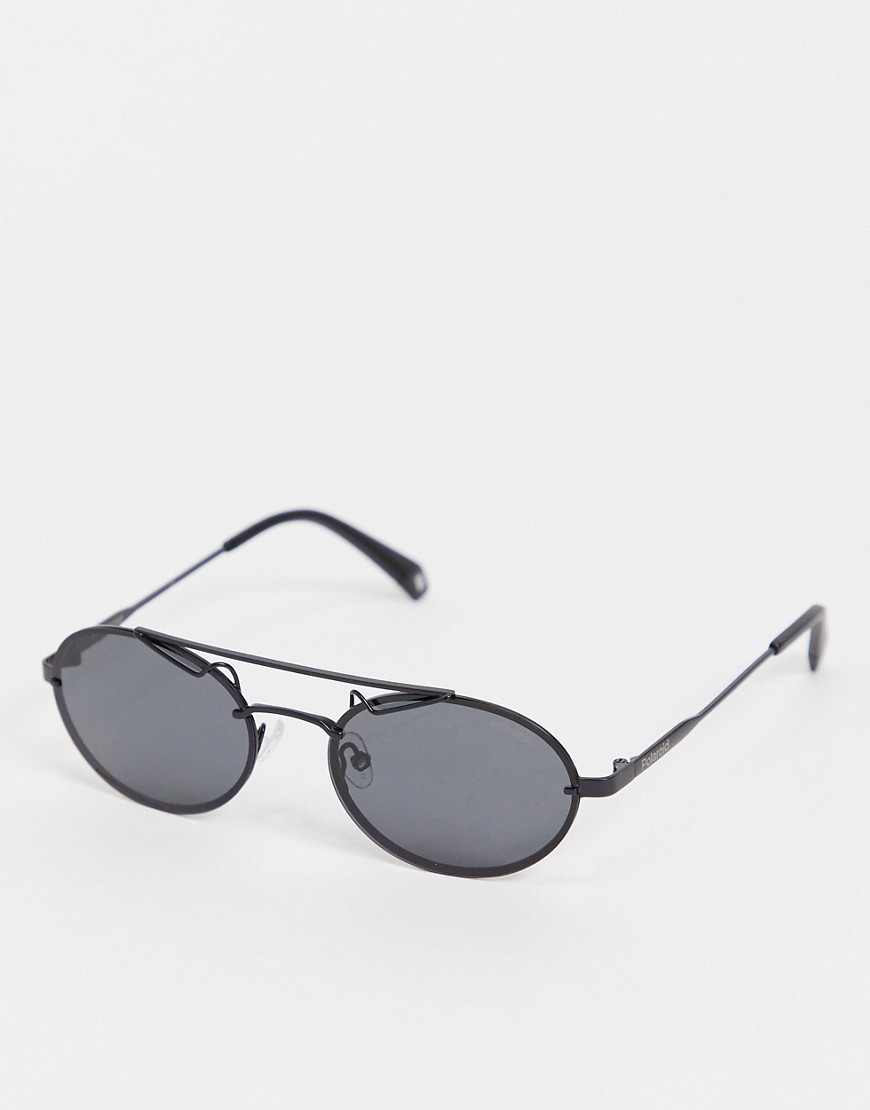 фото Солнцезащитные очки в стиле унисекс с маленькими стеклами polaroid-черный цвет