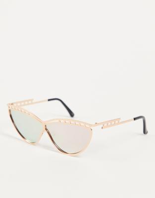   Asos Солнцезащитные очки в узкой оправе Jeepers Peepers-Золотистый