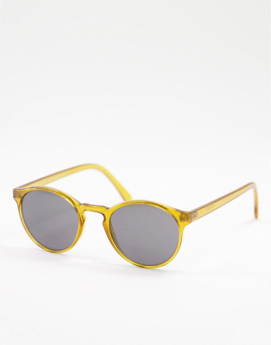 фото Солнцезащитные очки в желтой оправе weekday spy-коричневый цвет