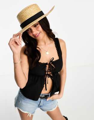 Головные уборы Соломенная шляпа ASOS DESIGN-Коричневый цвет