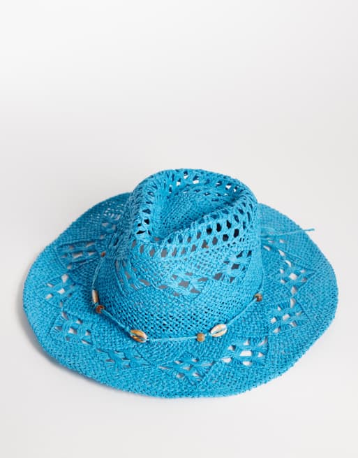 Sombrero azul cerceta estilo cowboy de Reclaimed Vintage