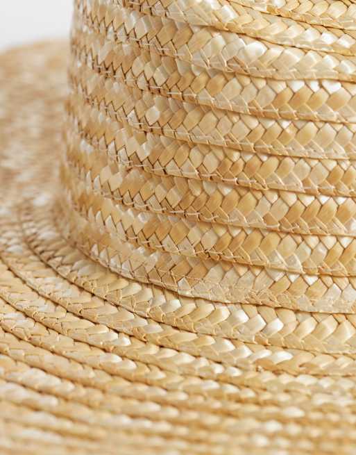 Sombrero beis de ala ancha y estilo cowboy de paja de South Beach , 2 de 3