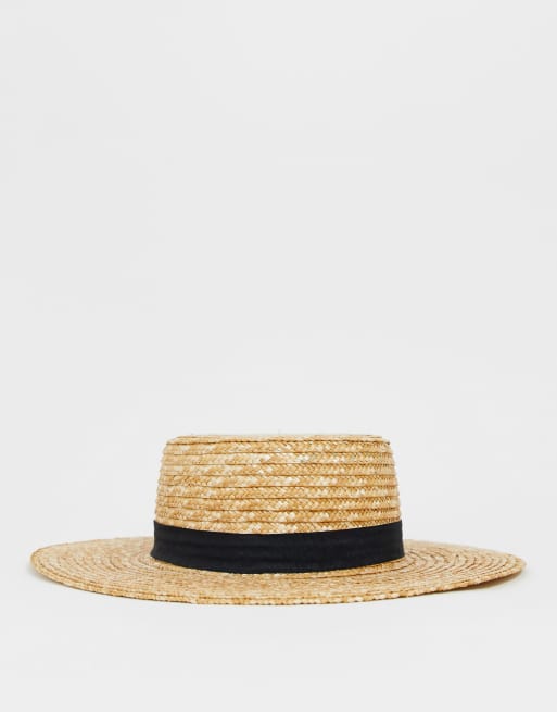Sombrero canotié de paja con cinta negra de South Beach, 4 de 4