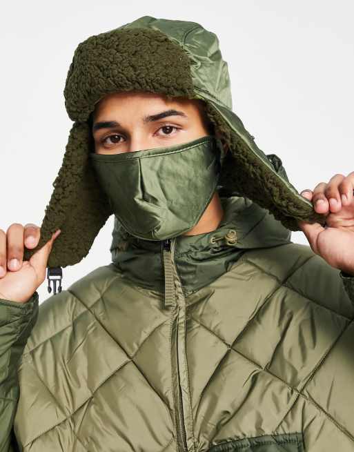 Sombrero caqui de estilo cazador con mascarilla extraíble de SVNX