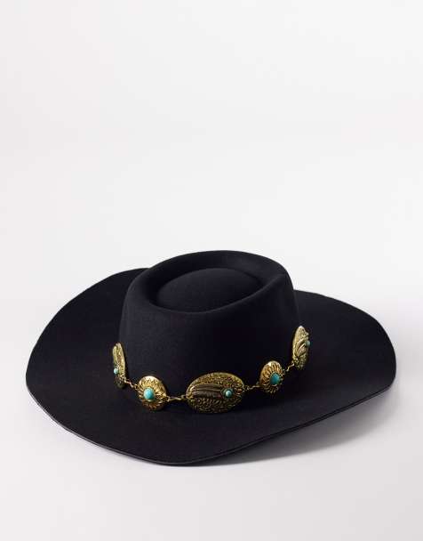 Sombrero de cowboy negro con ribete de estilo wéstern de South Beach  - view 1