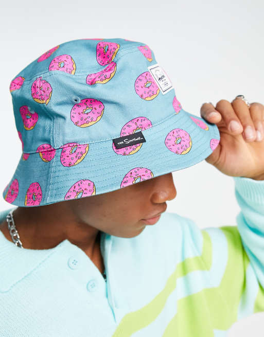 Sombrero de pescador azul con estampado de dónut Homer Simpson de Herschel Supply Co, 4 de 4
