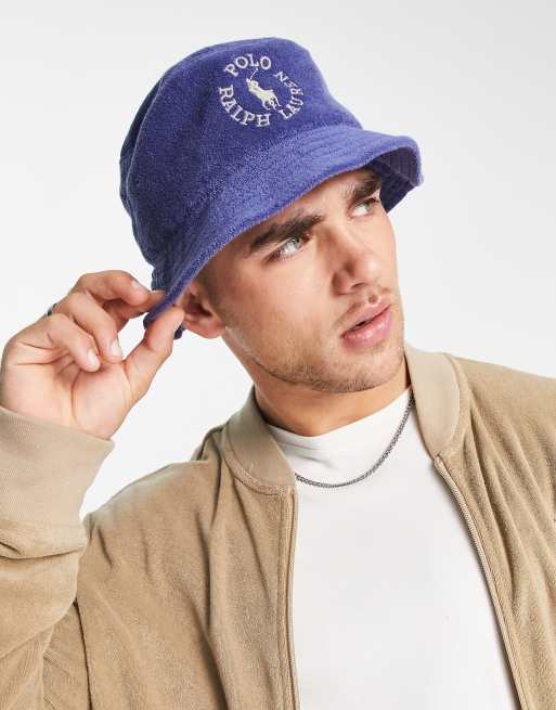 Sombrero de pescador azul marino con logo circular de la colaboración exclusiva de Polo Ralph Lauren x ASOS