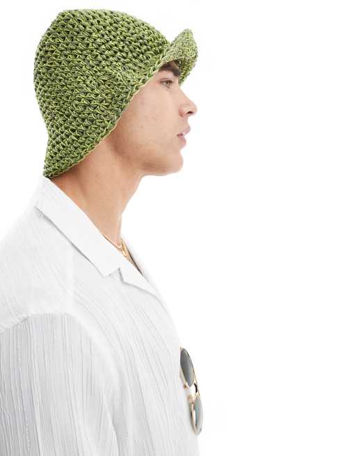 Sombrero de pescador caqui de mezcla de paja de ASOS DESIGN, 2 de 4