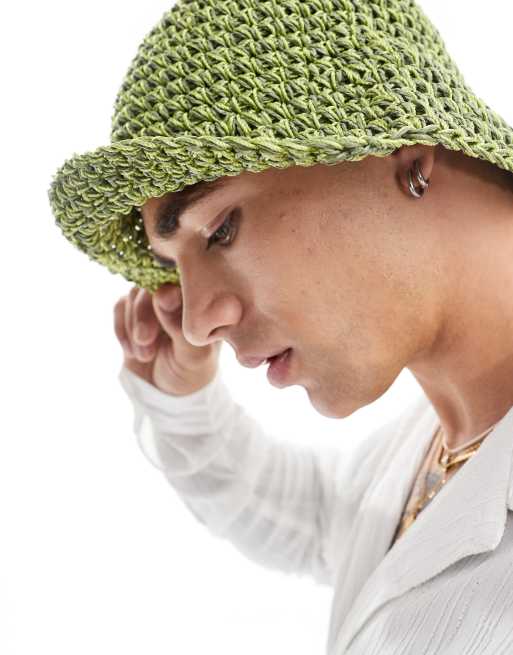 Sombrero de pescador caqui de mezcla de paja de ASOS DESIGN, 4 de 4