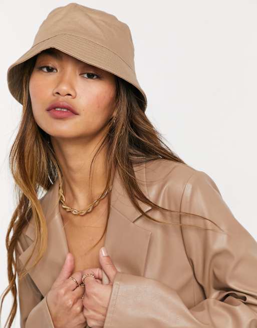 Sombrero de pescador color piedra de algodón con ajuste mejorado de ASOS DESIGN