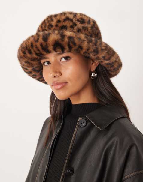 Sombrero de pescador con estampado de leopardo de piel sintética de Mango - view 1