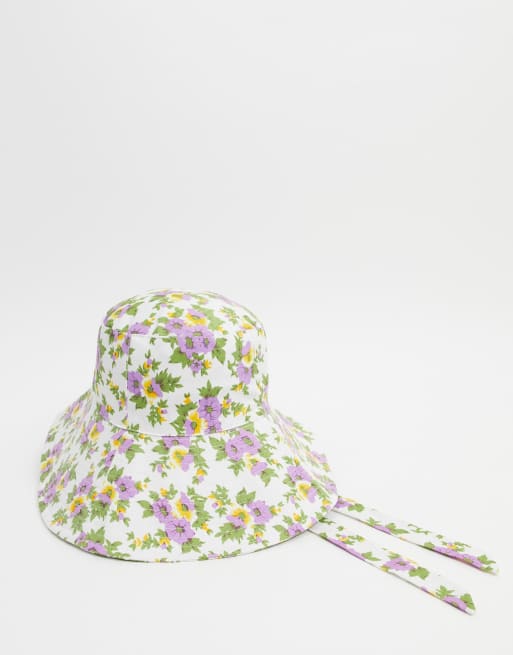 Sombrero de pescador con lazada inferior y estampado de florecitas de ASOS DESIGN, 4 de 4