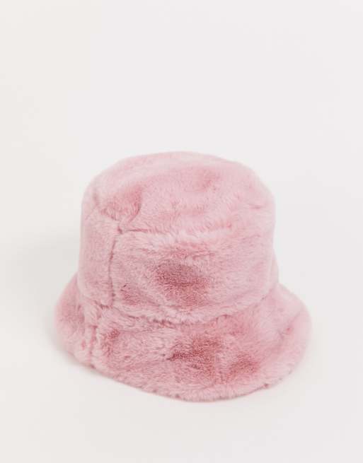 Sombrero de pescador de piel sintética en rosa de ASOS DESIGN, 3 de 4