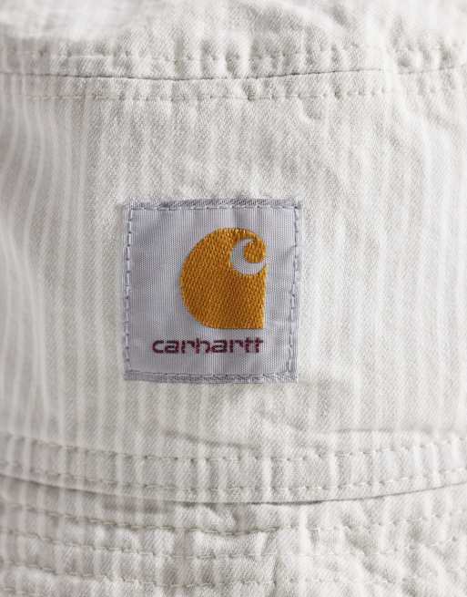 Sombrero de pescador gris a rayas Mercer de Carhartt WIP, 2 de 3