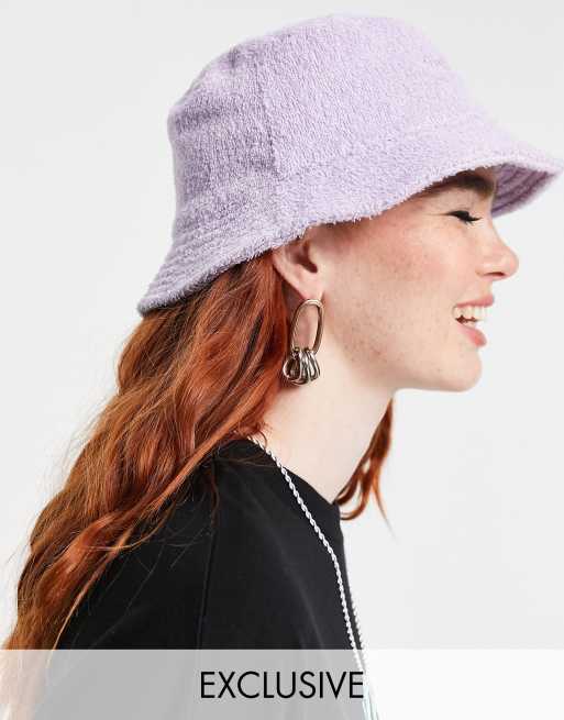 Sombrero de pescador lila de rizo tipo toalla de COLLUSION